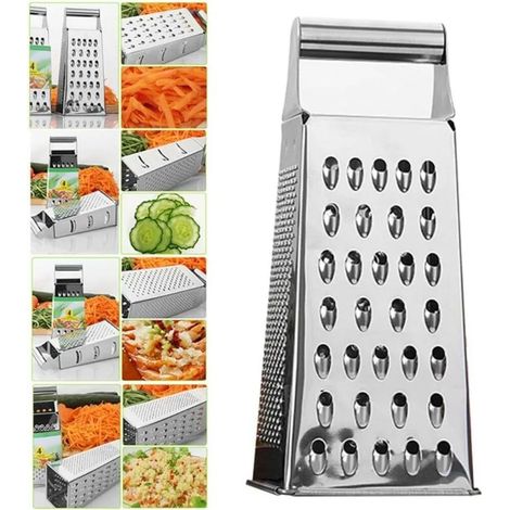Râpe en acier inoxydable, râpe pour fruits, légumes, carottes, fromage, râpage grossier et fin (1/5)