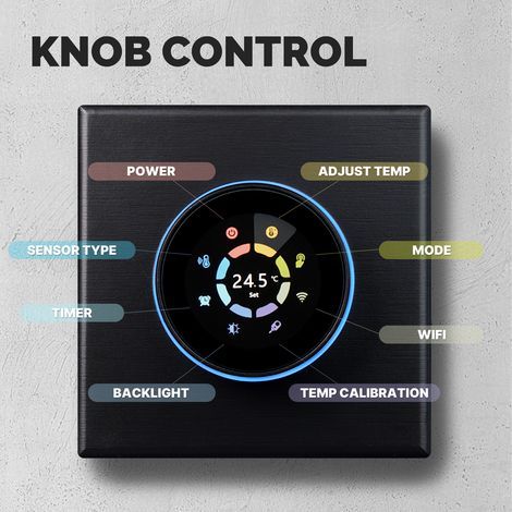 Tuya Wifi Affichage numérique Bouton intelligent Contrôleur de température Multifonctionnel Eau/Chauffage électrique au sol Thermostat de chaudière à eau/gaz Compatible avec Alexa et Assistant (1/5)