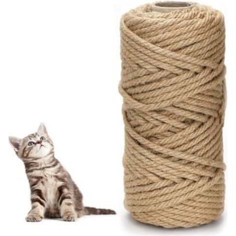 Corde pour Arbre à Chat - Naturel - 6 mm x 30 M - Sisal et Chanvre - Léger et Réutilisable (1/4)