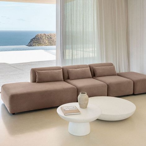 Divano componibile in 3 pezzi con chaise longue sinistra e pouf Fogler SKLUM            