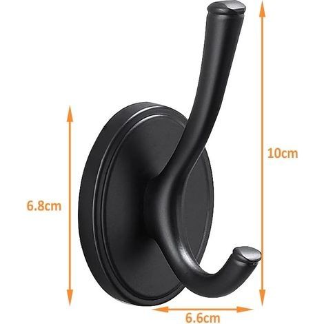 Handtuchhaken, 4 Stück, max. 10 kg, Wandhaken, Edelstahl, für Badezimmer/Küchen/Schlafzimmer, Hotels (schwarz) (1/4)