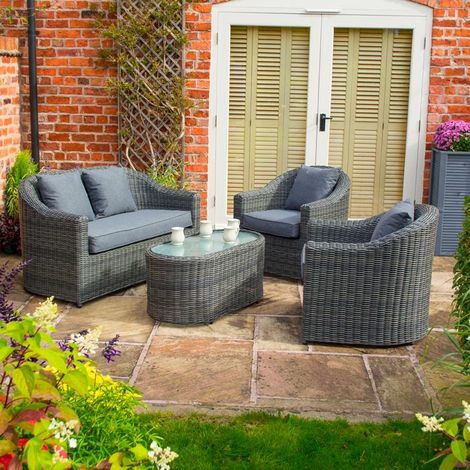 Rowlinson Bunbury Sofa Set Grey Weave (1/9)