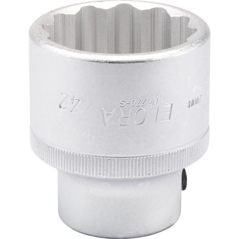 Draper 42mm (3/4") Drive Bi-Hexagon Socket – Standard Length, Chrome Plated, Metric 3/4" Square Drive Socket (Model 00830) (1/5)