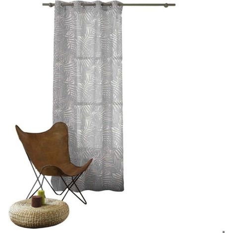 Panneau a oeillets Voilage 140 x 240 cm Eucalys Anthracite (1/2)