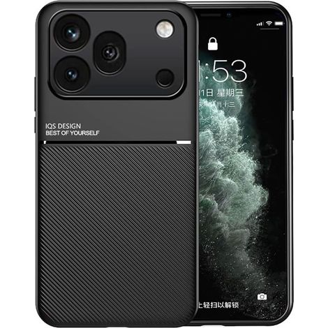 Coque pour Honor 600 Pro 5G, Grâce Exquis Mode Texture Doux Étui, Premium Très Mince Antichoc Antidérapante TPU + PU Bumper Silicone Housse. Noir (1/5)
