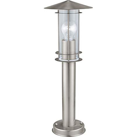 Paletto Basso Esterno Contemporaneo Lisio Acciaio Argento Vetro Bianco 1 Luce E27 (1/4)