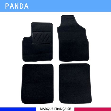 Tapis de sol voiture - Sur mesure pour  Fiat PANDA (09/2003-02/2012) - Moquette Antidérapante - Clips et Scratch - 4 pièces (1/4)