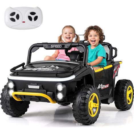 COSTWAY 24V Macchina Elettrica per Bambini, Veicolo Elettrico a 2 Posti, 37-86 Mesi,Nero