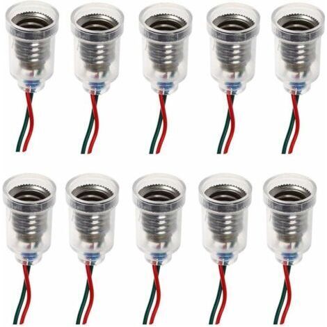 Lampes LED E10 Base de vis-à vis de petite bougie Ampoules Mont petites ampoules Porte-lumière de base avec fil Culot Socket pour Home Expérience Test du circuit électrique Accessoires lumière 20cm