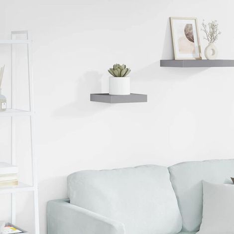 Étagère Murale Flottante en MDF Gris, 23 x 23,5 x 3,8 cm (1/5)