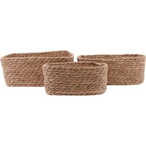 Set aus 3 braunen Körben, 19 x 26 x 11 cm AZAO (1/3)