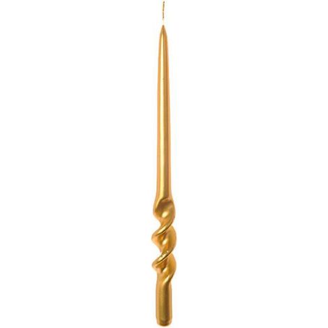 Candela decorativa metallica a spirale colore oro decorazione natalizia h 29 cm