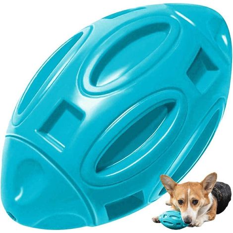 Nazalus-Hot Sale-Hunde-Rugby-Ball, Gummi-Kauball für Hunde, Hunde-Rugby-Ball-Spielzeug, Gummi-Hunde-Rugby, quietschender Hundeball, für mittelgroße und große Hunde (blau)