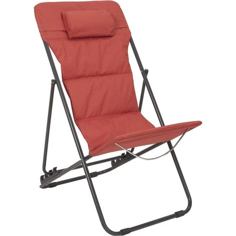 Transat de Plage Pliant "Corfou" 93cm Terracotta (1/5)