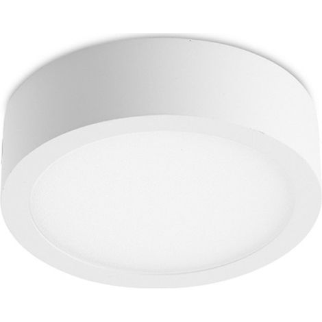 Downlight LED "Kaju" de superfie (8W 3000K 680lm) IP20 Ø9cm fabricado en aluminio color blanco (1/3)