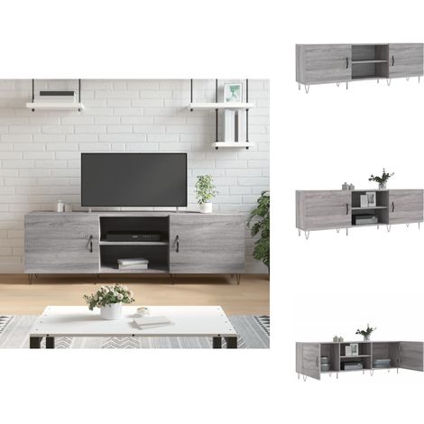 Meuble TV sonoma gris 150x30x50 cm bois d'ingénierie - Meubles Tv - Meuble Téléviseur - Rangement Tv - Armoire Multimedia - Meuble Salle Séjour (1/5)