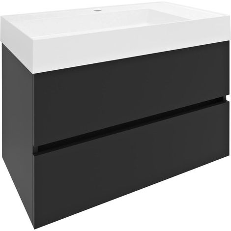 ODETTA Meuble sous-vasque 82x50x43,5cm, anthracite mat (1/2)
