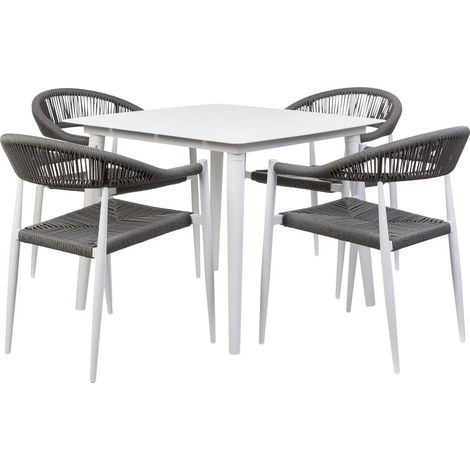 Conjunto mesa y 4 sillas multicolor, mesa:90x90x74.silla(4):56x60x78 (1/5)