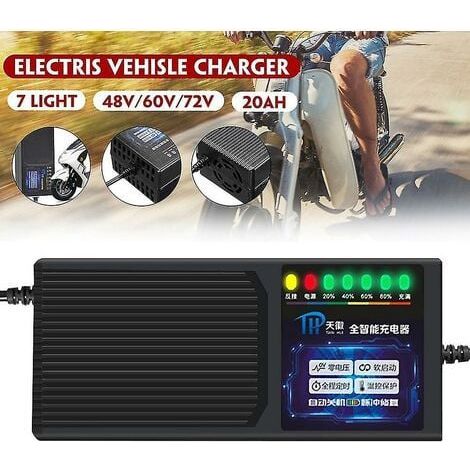SNQ – Chargeur de véhicule électrique 48V 20Ah – Protection contre les fuites – Affichage en temps réel – Charge rapide et sécurisée (1/3)