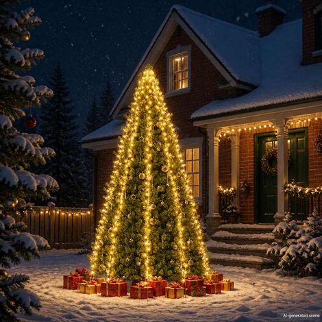 Guirlande lumineuse filet d'arbre de Noël 400 LED-Décoration de Fête pour Noël 400 cm 485916 (1/5)