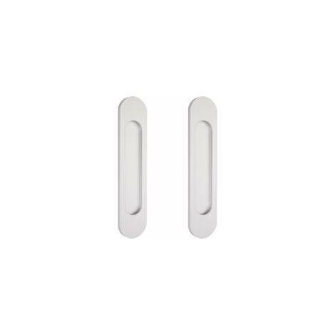 2 poignées de porte coulissantes ovales argentées de 15 cm autocollantes, poignées de porte affleurantes en aluminium, pour portes de grange coulissantes, fenêtres et placards sans perçage (1/5)