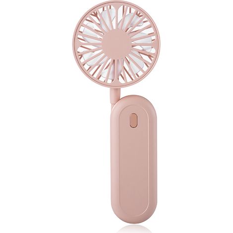Ventilador de pescoço portátil (rosa), rotação livre de 360°, com bateria recarregável de 1200 mAh, ventilador silencioso de 3 velocidades