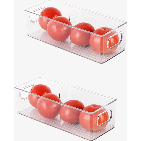 boîtes de rangement empilables pour réfrigérateur transparentes plan travail fruits et légumes 25,5 x 10 x 7,5 cm (1/5)