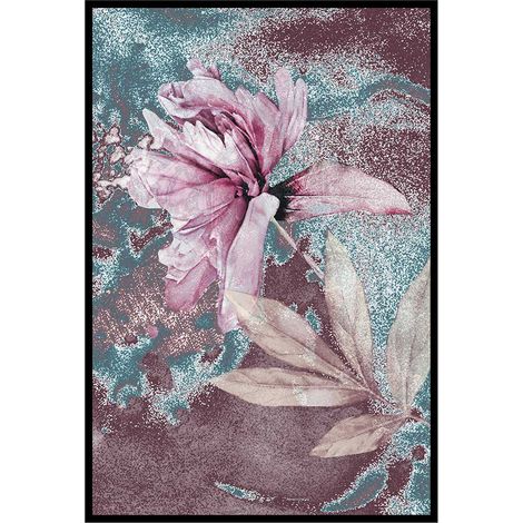 Affiche encadrée fleur rose texturée