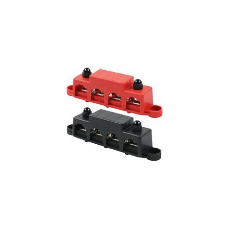 12 V, 48 V DC, 250 A Verteilerleisten-Verteilerblock, mit 4 Stück M8-Klemmschrauben, Erdungsstrom für Auto, Wohnmobil, Boot, Yacht (rot und schwarz, 2 Stück) (1/4)