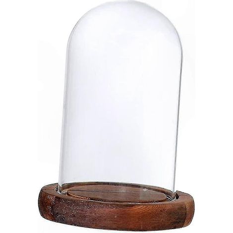 Socle en bois marron et cloche en verre transparent pour centre de table de mariage, présentoir à monter soi-même, décoration intérieure (1/5)