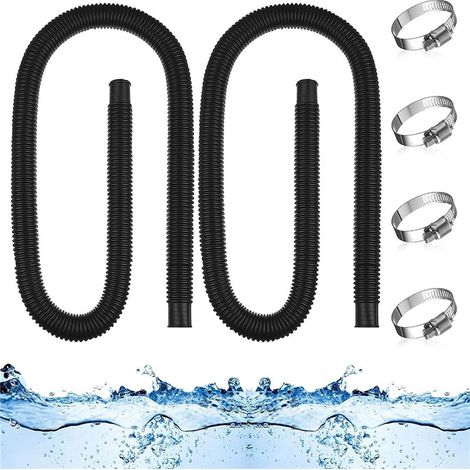 Ensemble de 2 pièces noir - 32mm 1.5mpvc tuyau d'eau - avec double métal snap - in piscine machine à laver (1/5)