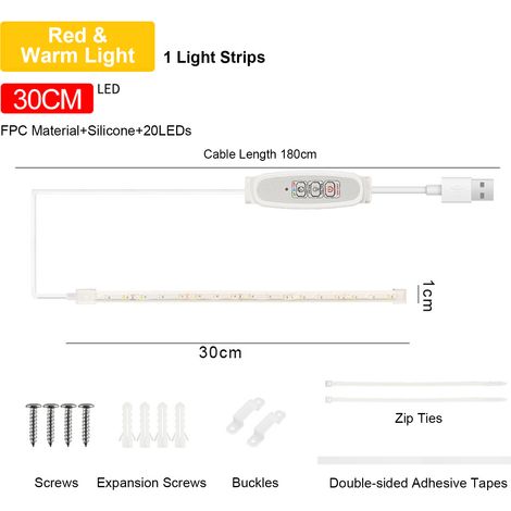 Ortviai Bande LED pour Plantes d'Intérieur – Lumière Rouge & Chaude 3000K, 4 Niveaux de Luminosité, Minuterie Intellectuelle 24 h, USB