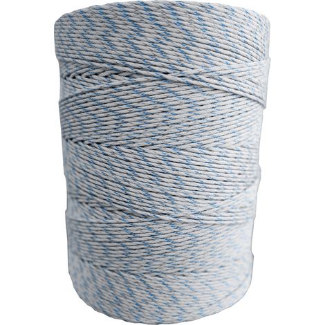 Weidezaunlitze Premium - weiß/blau - 1000 m, 9 Leiter