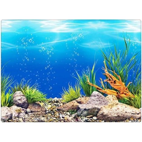 couleur Contexte A Taille 30x50cm Autocollant de décoration de fond d'aquarium, affiche de paysage pour Aquar (1/4)