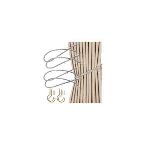 Embrasses de rideaux, support de rideaux, cordon de porte en polyester, ruban pour rideaux, embrasses de rideaux, cordon décoratif pour rideaux (gris foncé) (1/5)