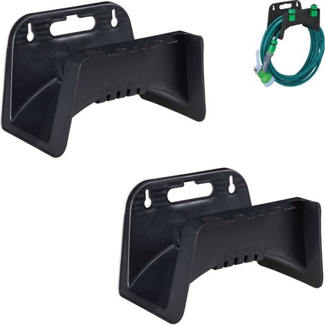 Schlauchhalter schwarz 2er pack