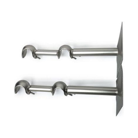 BRACCETTI PER BASTONI IN FERRO 2 PEZZI COLORE ARGENTO (37948) (1/5)