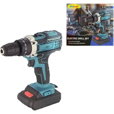 Andowl - Set Trapano Avvitatore Elettrico A Batteria 48v Con Valigetta Porta Attrezzi Q-dz1721 - (1/4)