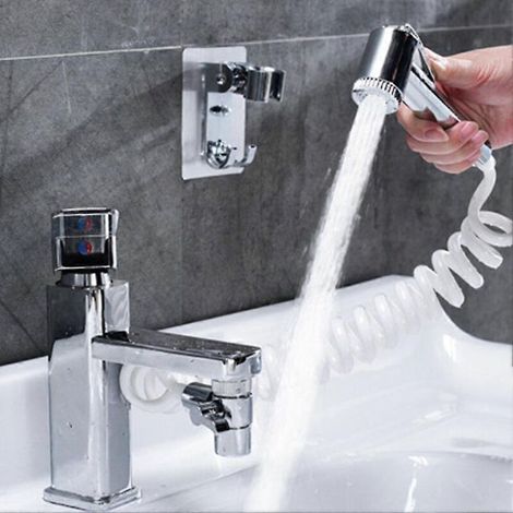 robinet de salle de bain douche extérieure douchette à main (1/3)