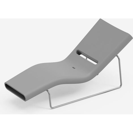 Lettino da sole design in polietilene per giardino telaio grigio Esse - Ferro (1/3)