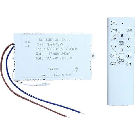 Contrôleur de lampe pour ventilateur de plafond, module de commande LED 240 mA pour lampe de ventilateur ronde, température de couleur réglable, variateur et télécommande (1/5)