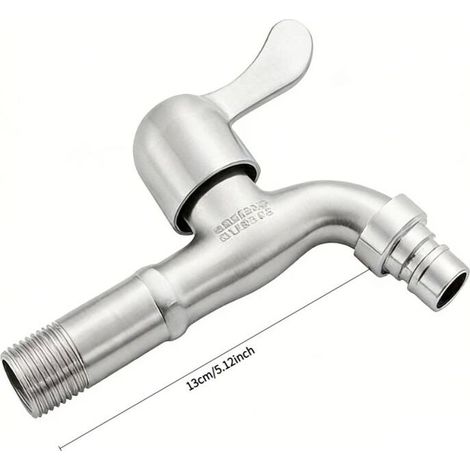 TAISHENGDA - Gartenarmatur aus Edelstahl 304, Adapter für wandmontierte Außenarmaturen, geeignet für Gärten, Balkone, Mopps, Spülbecken usw. (Präzisionsgeformter Griff 7017, ND15) (1/5)