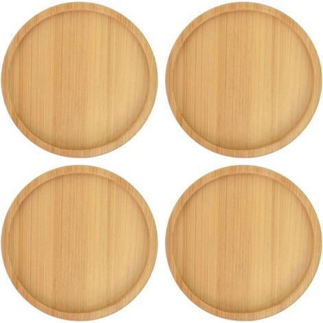 Ensemble de 4 bougeoirs ronds en bois – Dessous de verre décoratifs pour bougies piliers, pour la décoration de table et les occasions spéciales (1/5)
