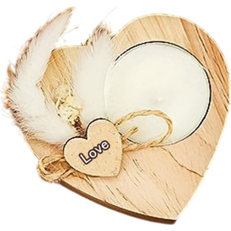Porte-Bougies Décoratifs Support à Bougies en Bois avec Fleurs Séchées Porte-bougie Cœur Romantique pour Fiançailles Mariage Foyer Décoration de Table Cadeau Femme (1/5)