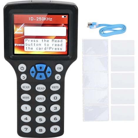 Lecteur-Écrivain IC ID Portatif Multi-Fréquence Duplicateur de Tags CUID/FUID/UFUID Noir (1/5)