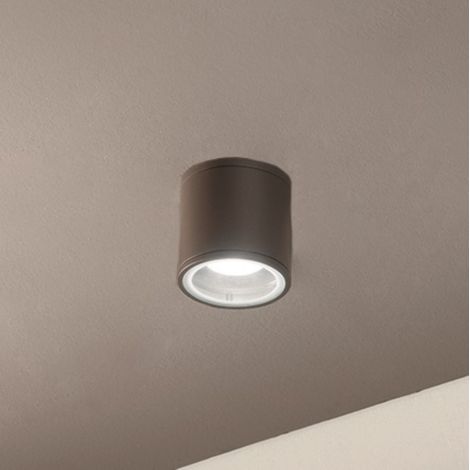 Plafoniera per esterni JUBO in alluminio Marrone con diffusore in vetro D9 cm (1/2)