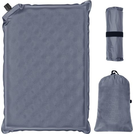 Coussin de siège gonflable, pliable, pour une utilisation en extérieur, coussin de camping, sac de rangement inclus, ultraléger, imperméable, gonflage rapide, idéal pour la randonnée, les pique-niques (1/5)