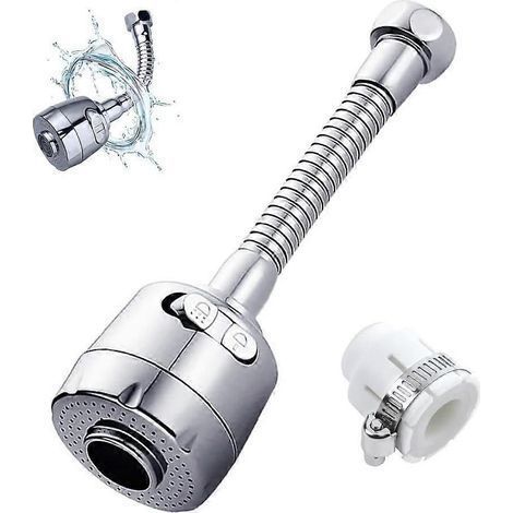 Faucet Aerator, 360 Rotatable Faucet, Adjustable Water Saving Filter Ejector, Used For Kitchen And Bathroom Flexible Faucet Nozzle Head (Long)