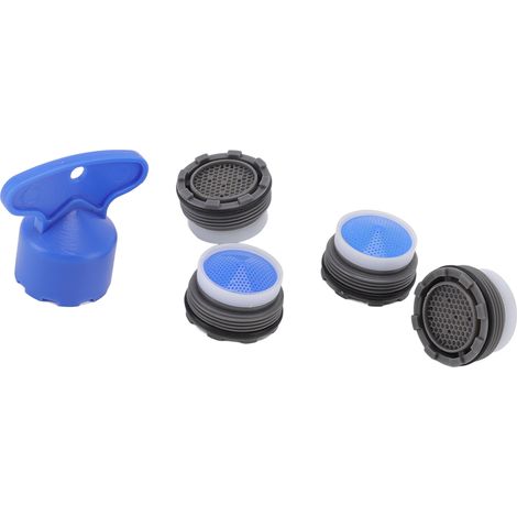 Lot de 5 aérateurs de robinet M21,5 mm avec clé pour salle de bain et cuisine (1/5)
