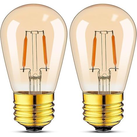 Ampoule E27 LED ST45 S14 Blanc Chaud 2200K 1W équivalent à 10 Watt Filament chaîne lumineuse verre ambre 220V-240V,Non Dimmable, (1/5)